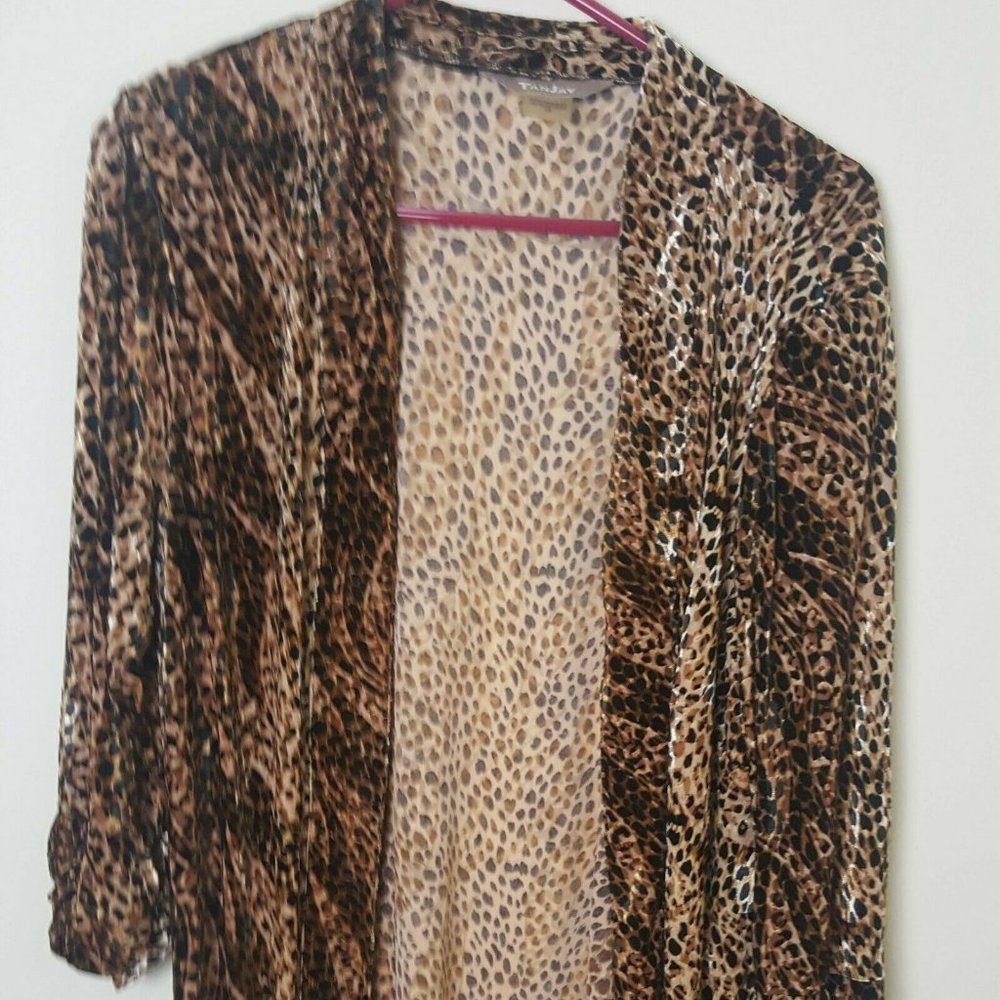 TanJay Animal Print Cheetah Womens Blazer Jacket